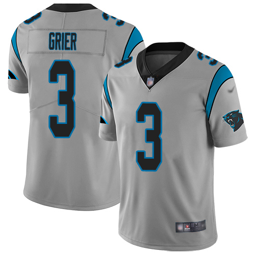 Carolina Panthers Limited Silver Men Will Grier Jersey NFL Football #3 Inverted Legend->customized nfl jersey->Custom Jersey